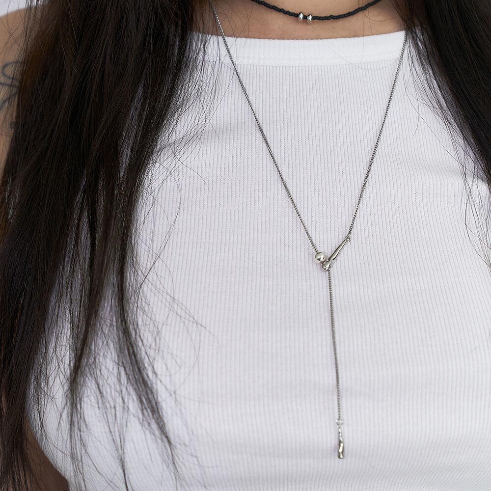 DEEP DROP NECKLACE SILVER