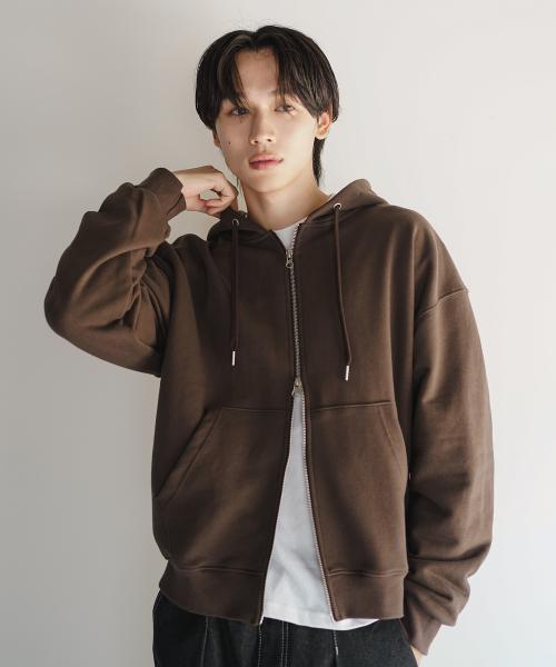 데이컷 크롭 오버핏 후드집업 브라운 KJHD2650