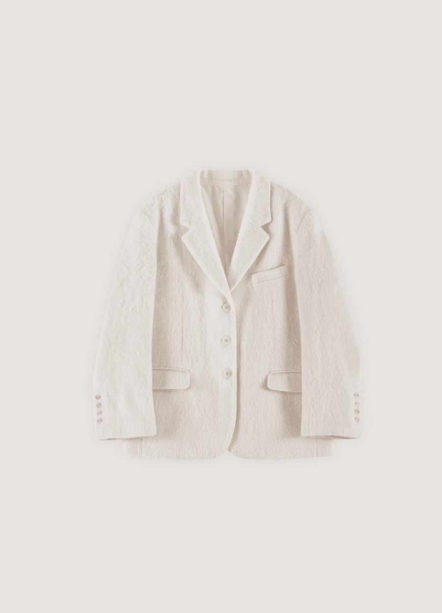 Wool alpaca jacket (White)