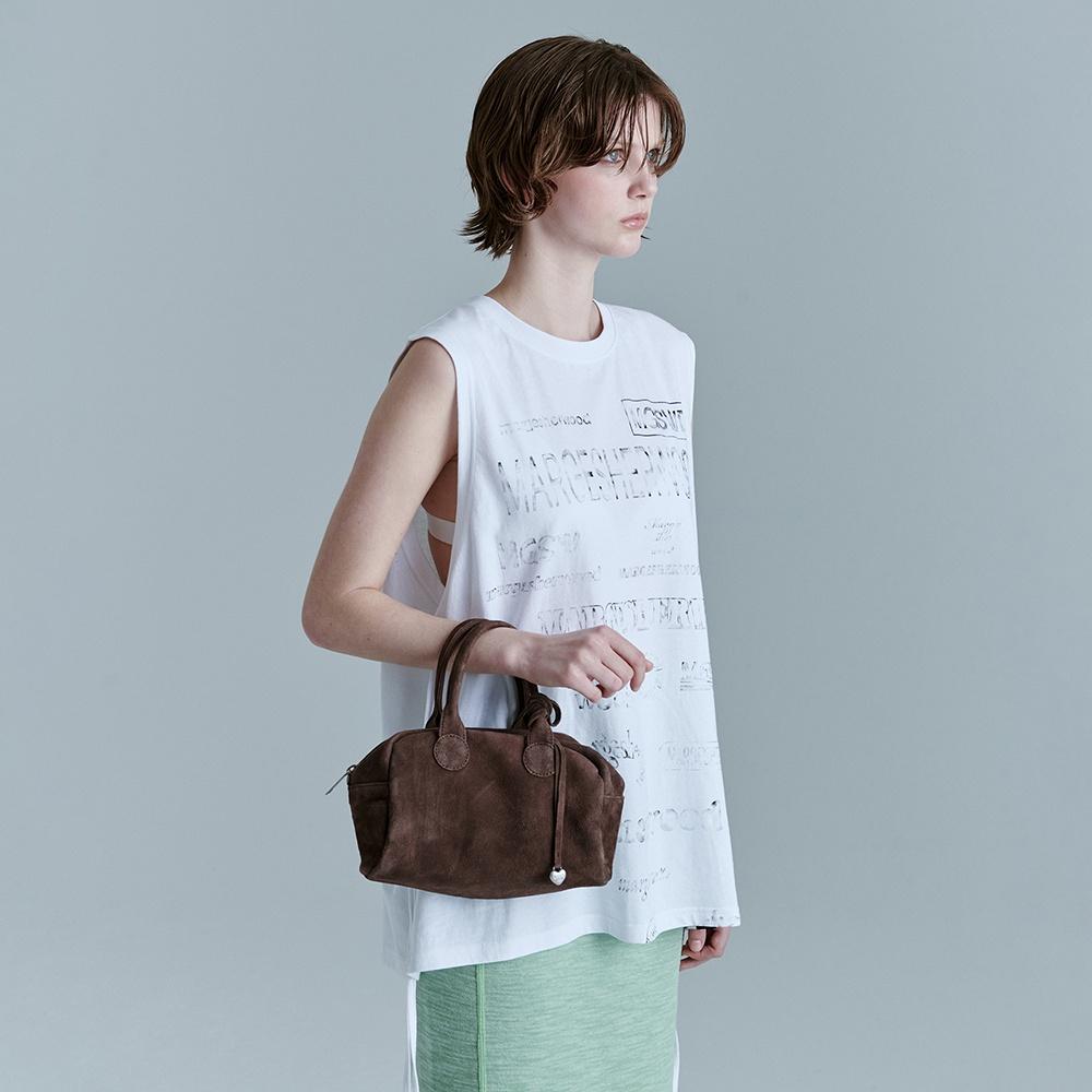SOFT BOWLING BAG_choco brown suede