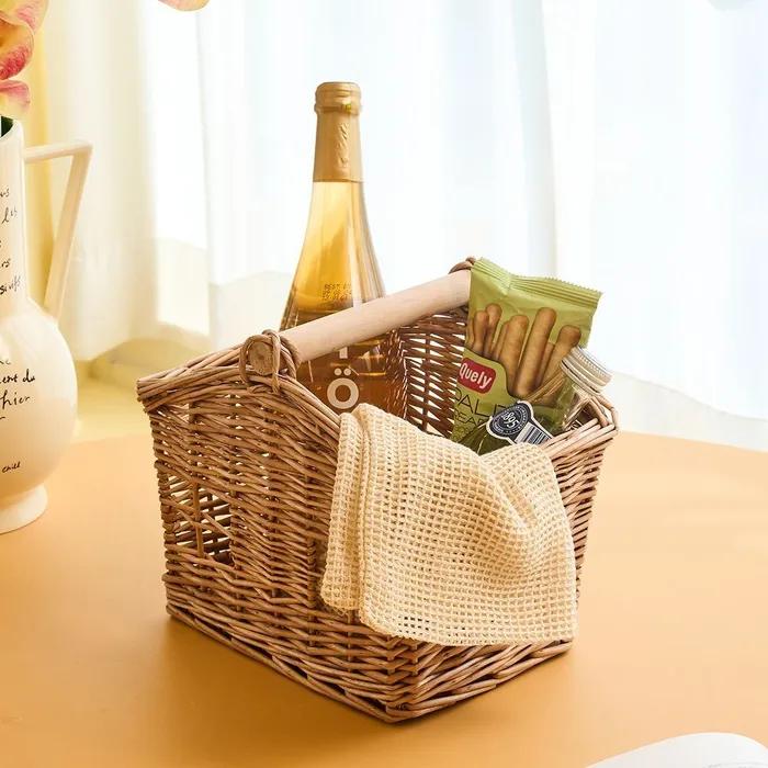 L 버드나무 한 손 집모양 바구니