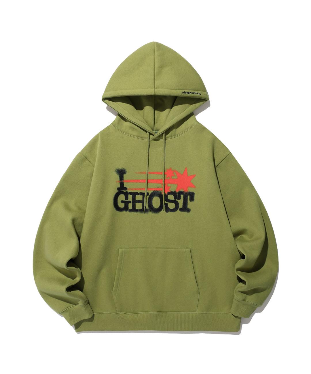 I LOVE GHOST HOODIE[OLIVE]