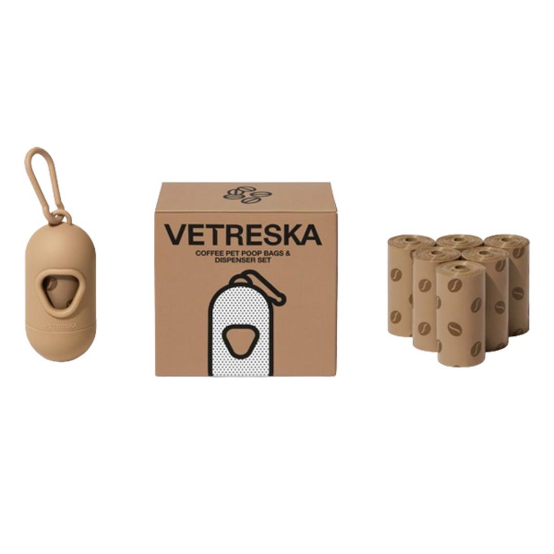 모몽 VETRESKA 강아지 풉백 + 디스펜서 세트, 커피, 7개입, 1세트 - 배변봉투 | 쿠팡
