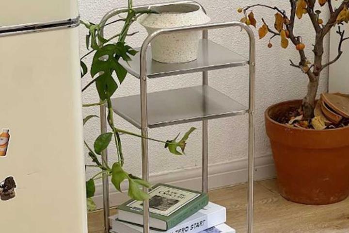 스테인리스 스틸 사각 사이드 다용도 실용성 협탁 테이블 3단