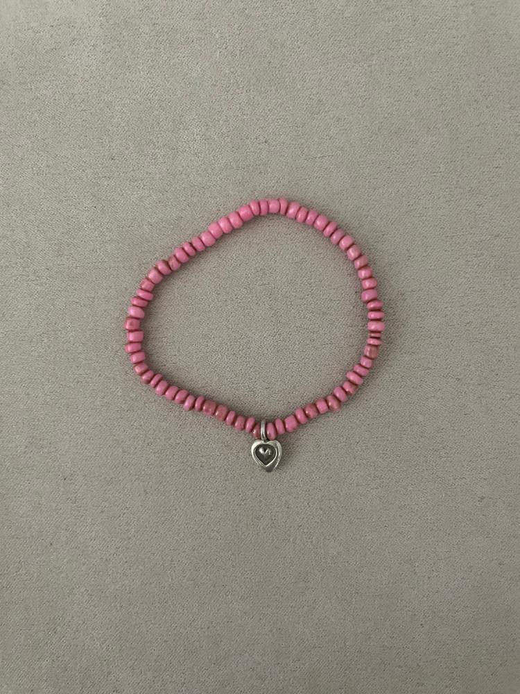 러블리 핑크 비즈 팔찌