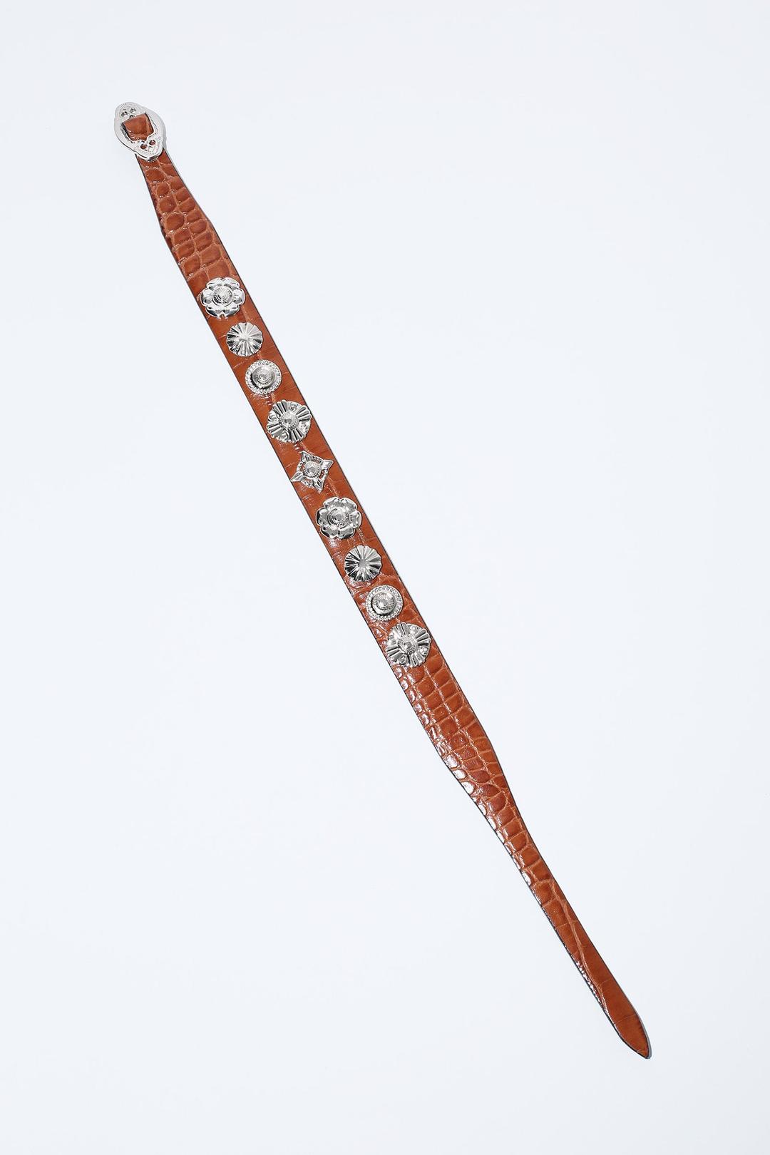 DOUBLE LEATHER BANGLE - Camel / ONE