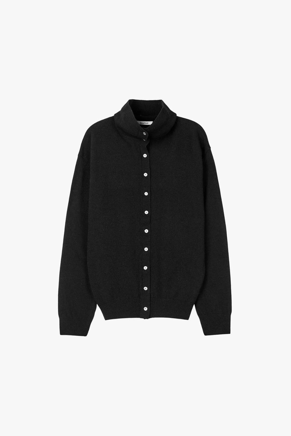 Rivel High Neck Cardigan (Black)