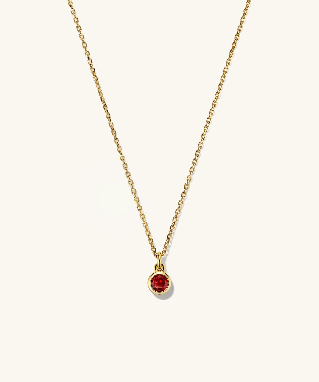18k Gold Vermeil / Garnet / 16-18 inches