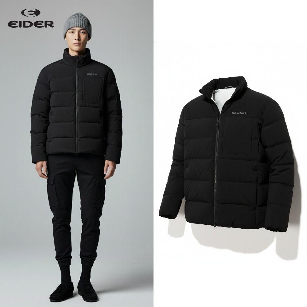 [백화점 정품] 아이더 패딩 남자 써모락 슬림 다운 블랙 경량 코듀로이 숏 자켓 점퍼