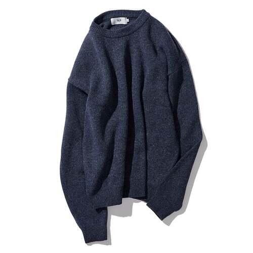 세미오버 울 블렌디드 니트 DEEP NAVY