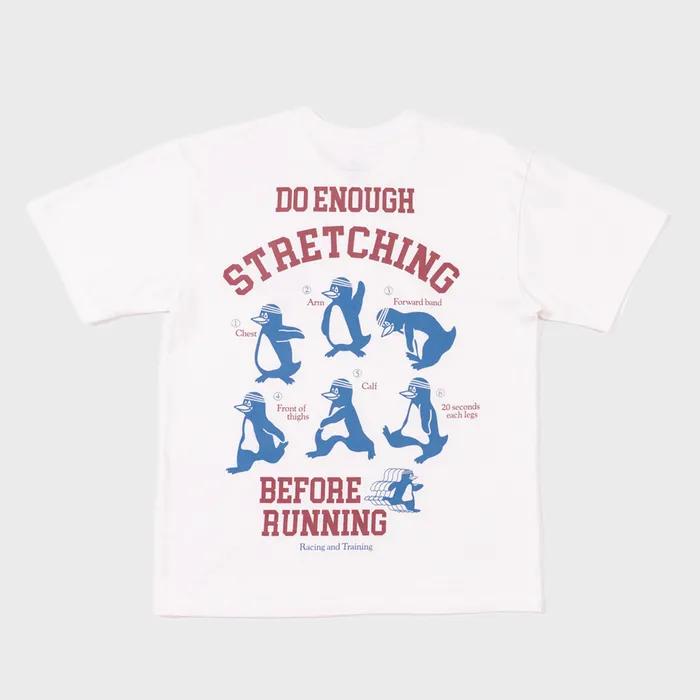STRETCHING WITH PENGUINS TEE (OFF WHITE)