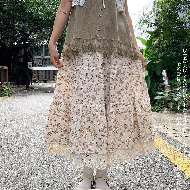 vintage flower two skirt 2 color