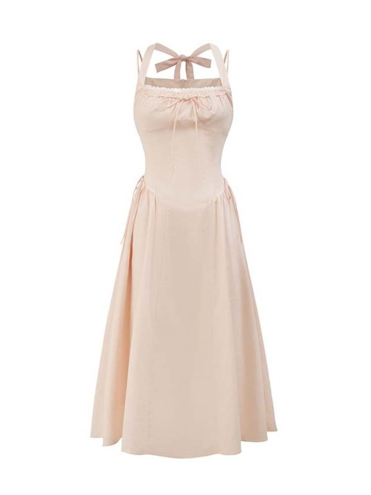 French Waist Sling Halter Neck Dress【s0000008059】