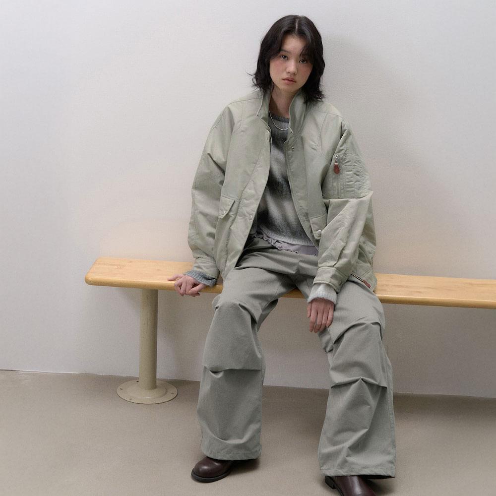 에잇세컨즈 오버핏 하이넥 패딩점퍼  카키 (356138CC3H)