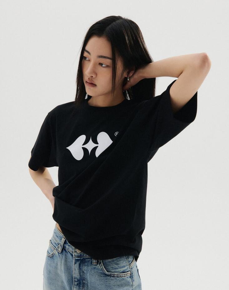 Basic Logo T-shirt - Black 베이직 로고 티셔츠 SETS2E321BK