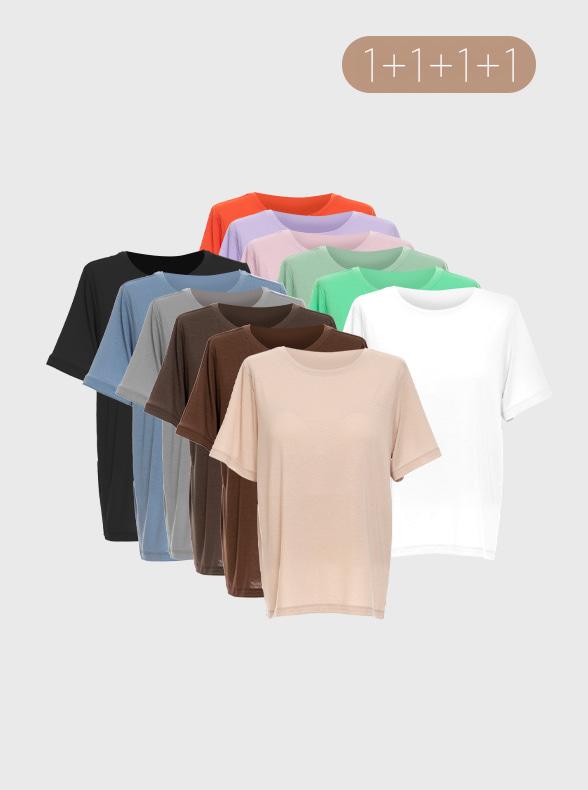 [1+1+1+1] 12color 데일리 반팔 노브라티