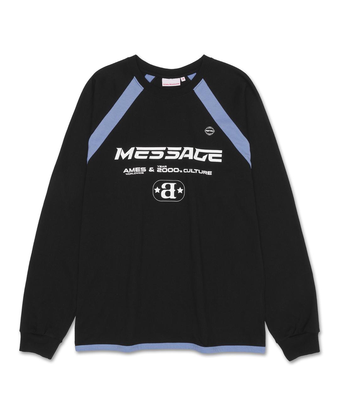 MESSAGE LOGO RAGLAN LS TEE BLACK