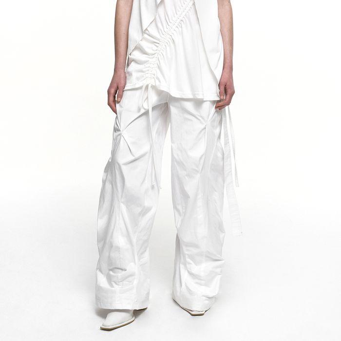 DISTORTED DRAPING PANTS (UNISEX) IVORY