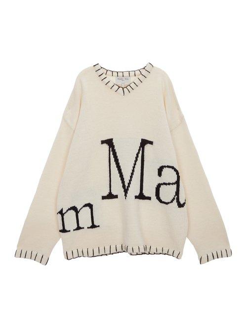 MATIN BIG LOGO STITCH KNIT PULLOVER IN IVORY