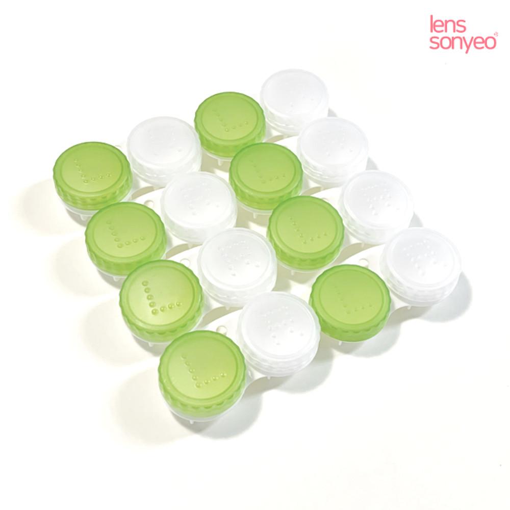 렌즈소녀 아쿠아그린 소프트렌즈케이스 콘택트렌즈통 국산 1개