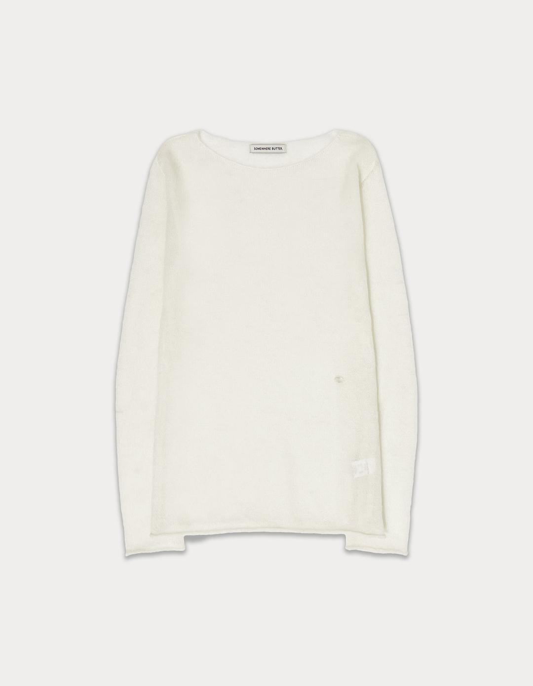 [Preview] See-through long sleeve knit - ivory