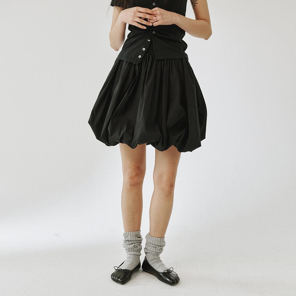 BALLOON SKIRT, BLACK