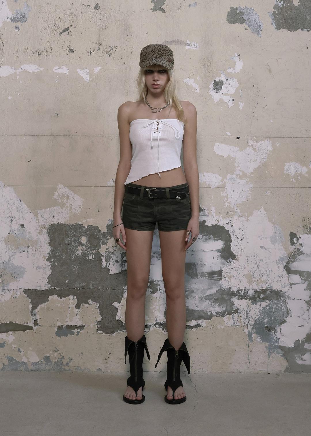 CAMOUFLAGE MINI SHORTS, CAMO