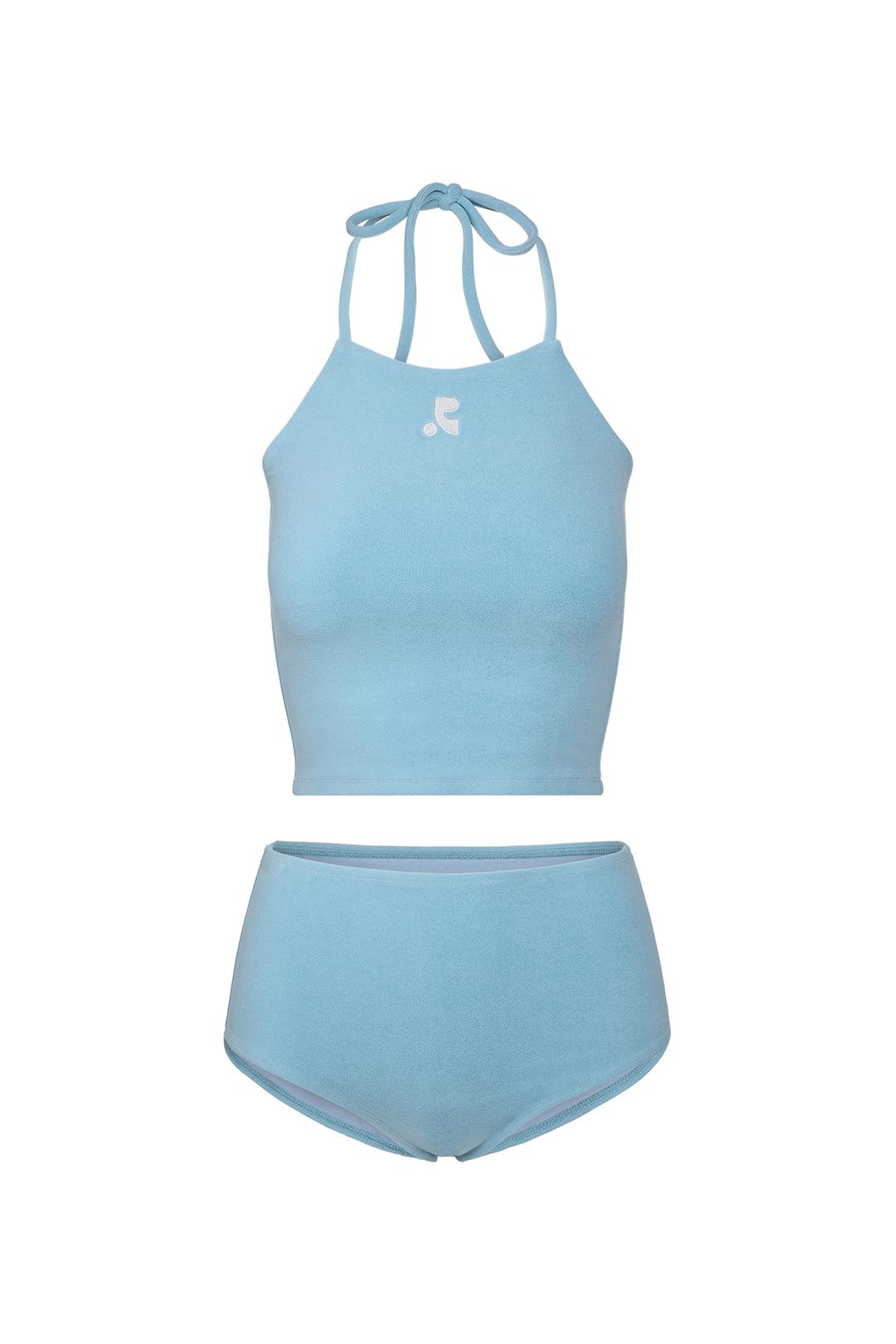 TERRY HALTER NECK BIKINI - SKY BLUE