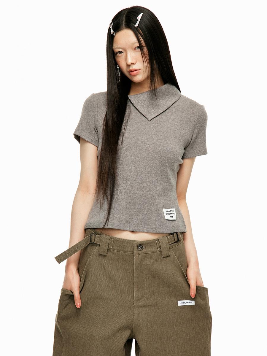 JIKOO Slanted Raffel Short Sleeve (2color)
