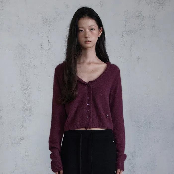 RACOON FRILL CARDIGAN (DARK PURPLE)