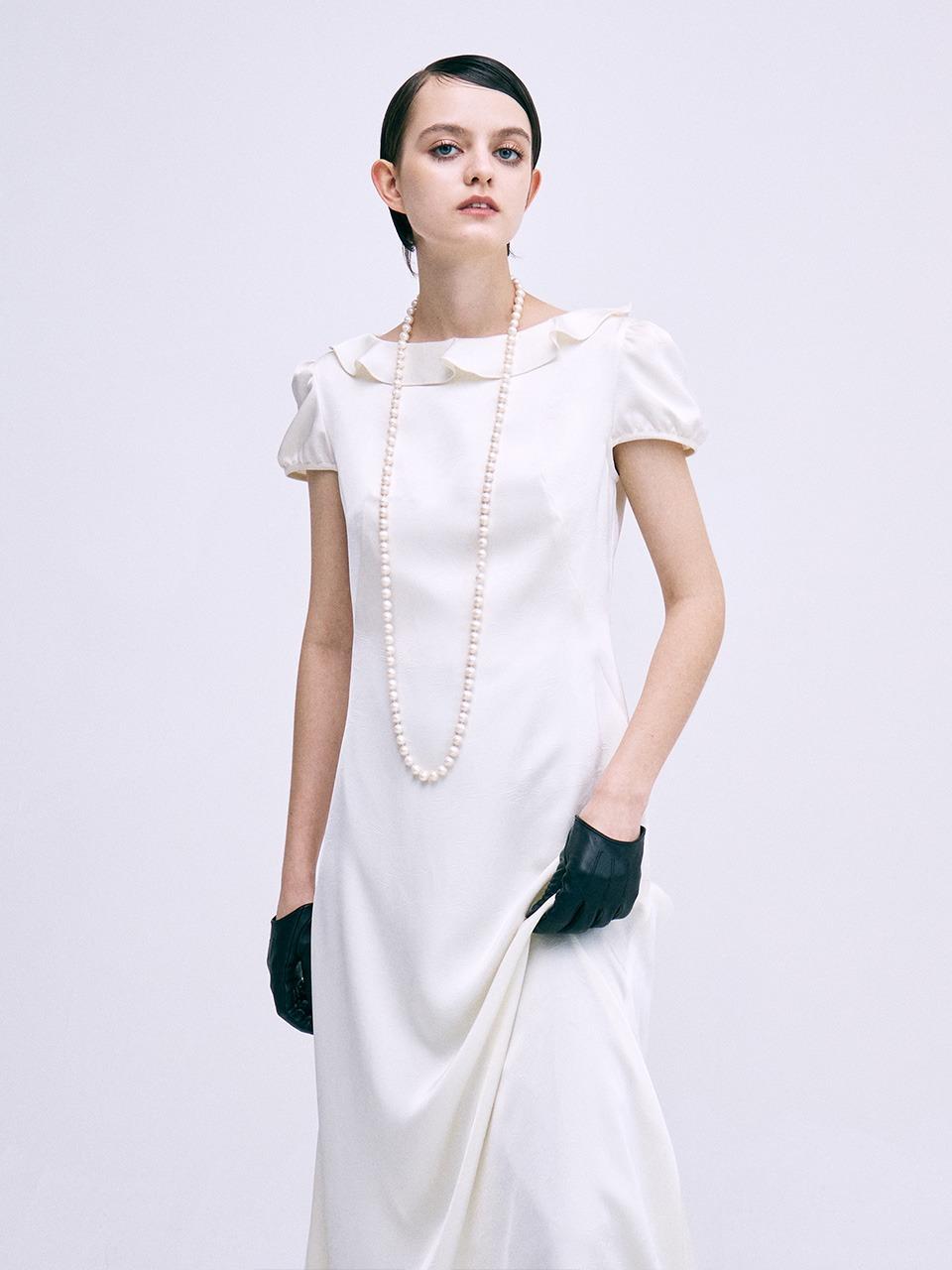 SATIN MAXI DRESS CAP SLEEVE_IVORY
