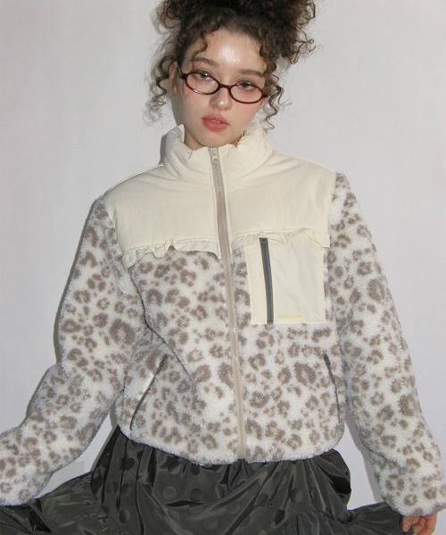 크랭크(CRANK) 프릴 레오파드 플리스 자켓_아이보리 - 사이즈 & 후기 | 무신사