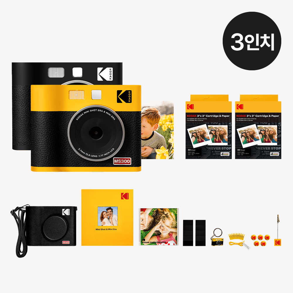 코닥 미니샷3 ERA 폴라로이드카메라+카트리지 68매+액세서리 번들