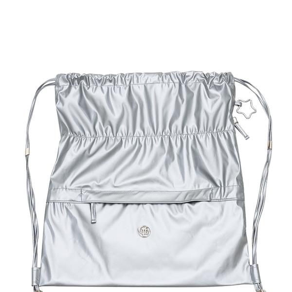 (예약발송 8월 25일)DAMP GLOSSY STRING BACK PACK_SILVER
