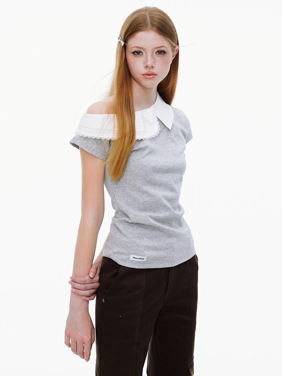 JIKOO Kellury Lace Off-Shoulder Top (2color)