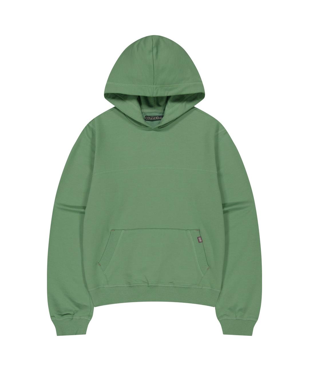 038 COVERSTITCH HOODIE GREEN