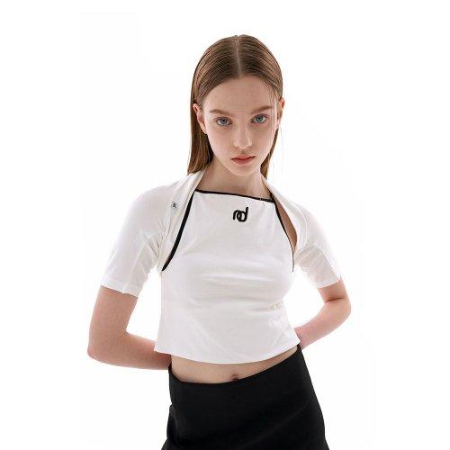 nd label short sleeved bolero white