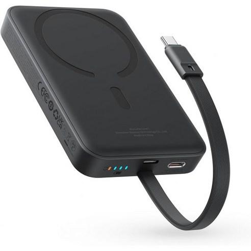Baseus 무선 휴대용 충전기 보조베터리 Magsafe 배터리 팩용 30W PD 고속 충전 10000mAh 내장 USB-C 케이블(입력 및 출력) iPhone 15/15 Pl - 보조배터리 | 쿠팡