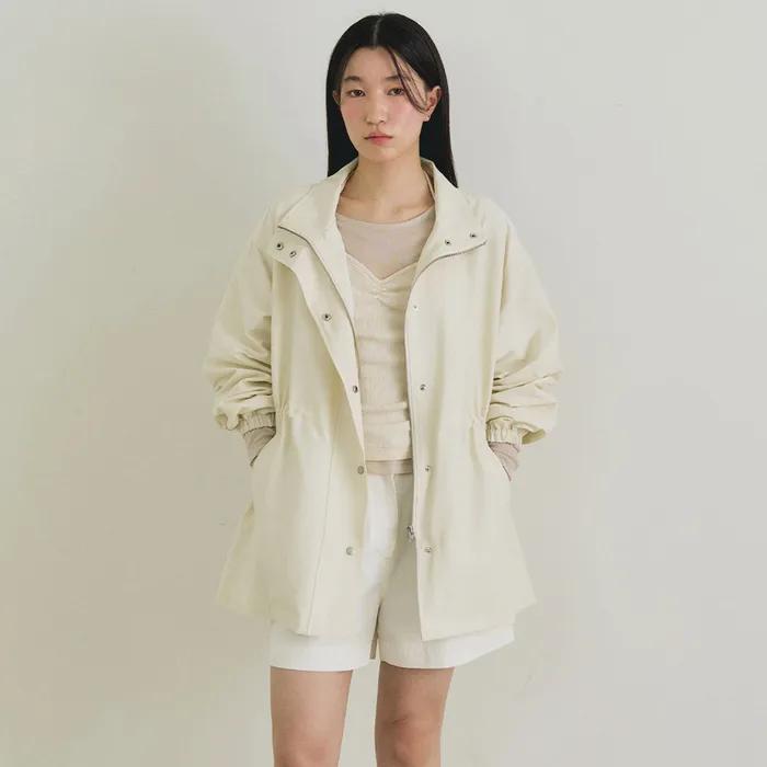 high neck string jumper-cream