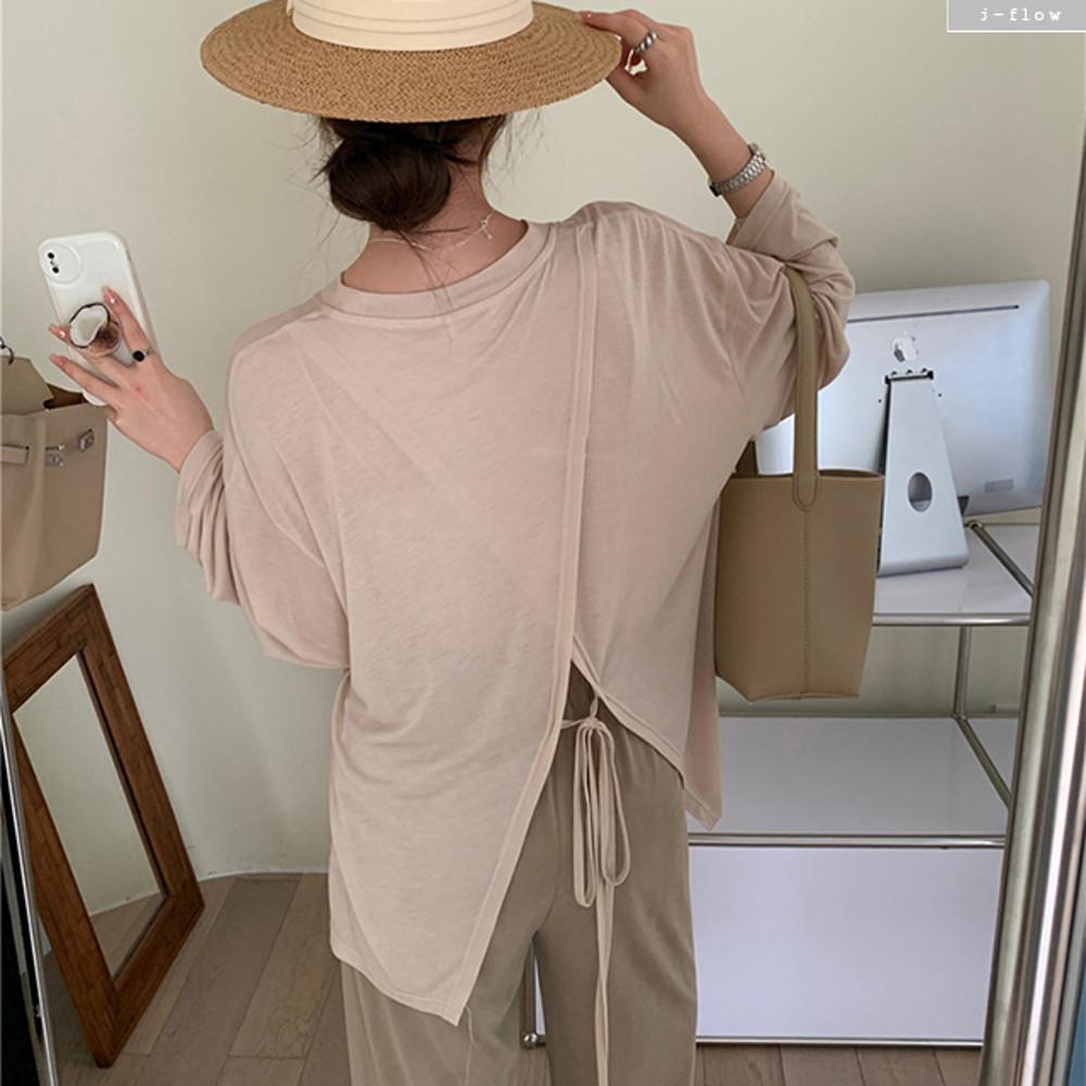 주노 백리스 매듭 루즈핏 시스루 하프 티셔츠 4col 여름 커버업 선스크린 제이플로우