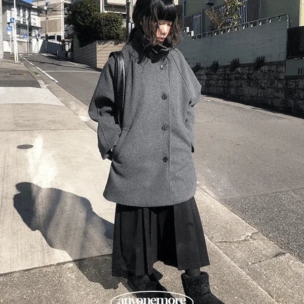 [2온스누빔안감🖤] 모엔 하이넥 카라 누빔 하프 코트 (2color)