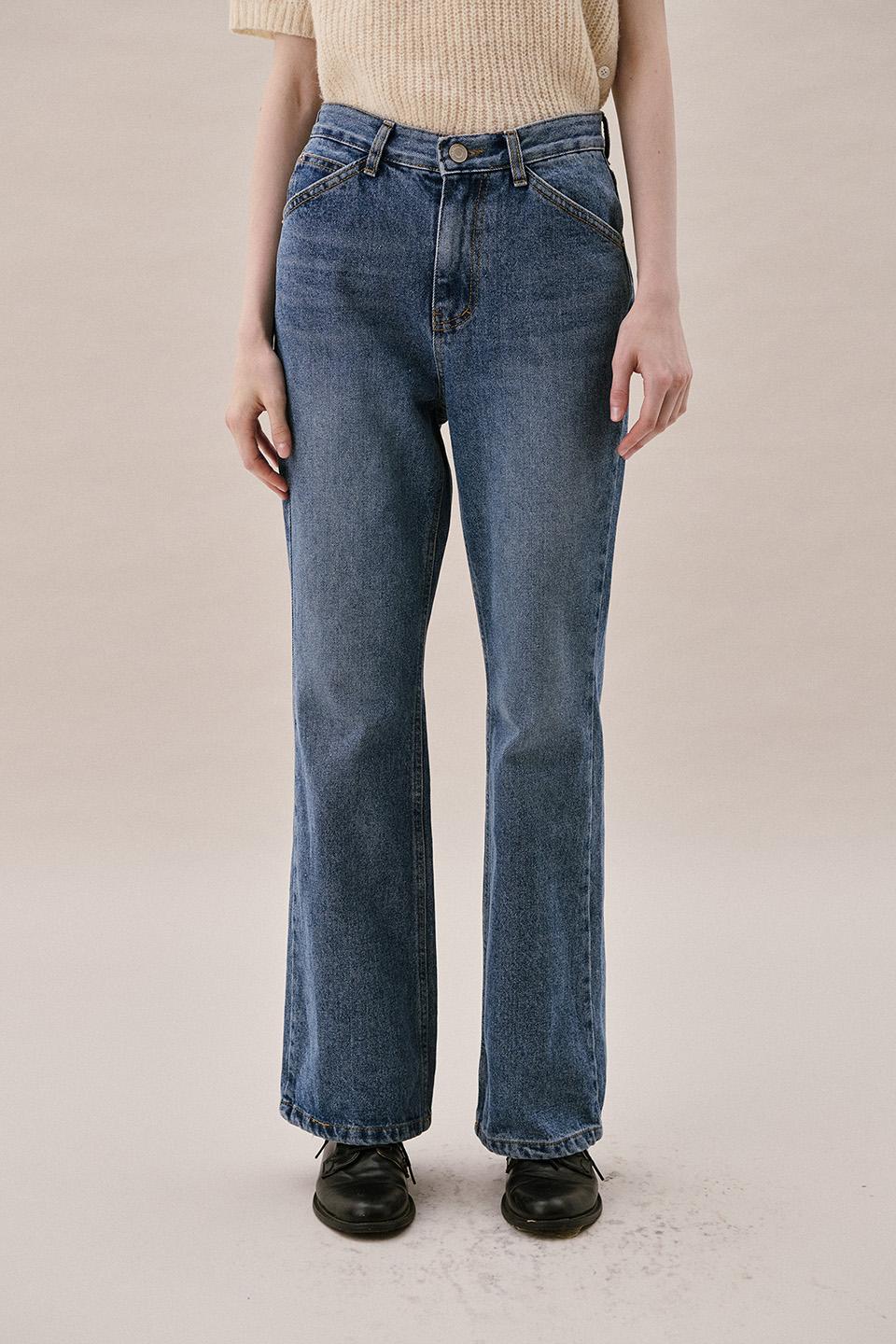 BOOT-CUT DENIM_DARK BLUE