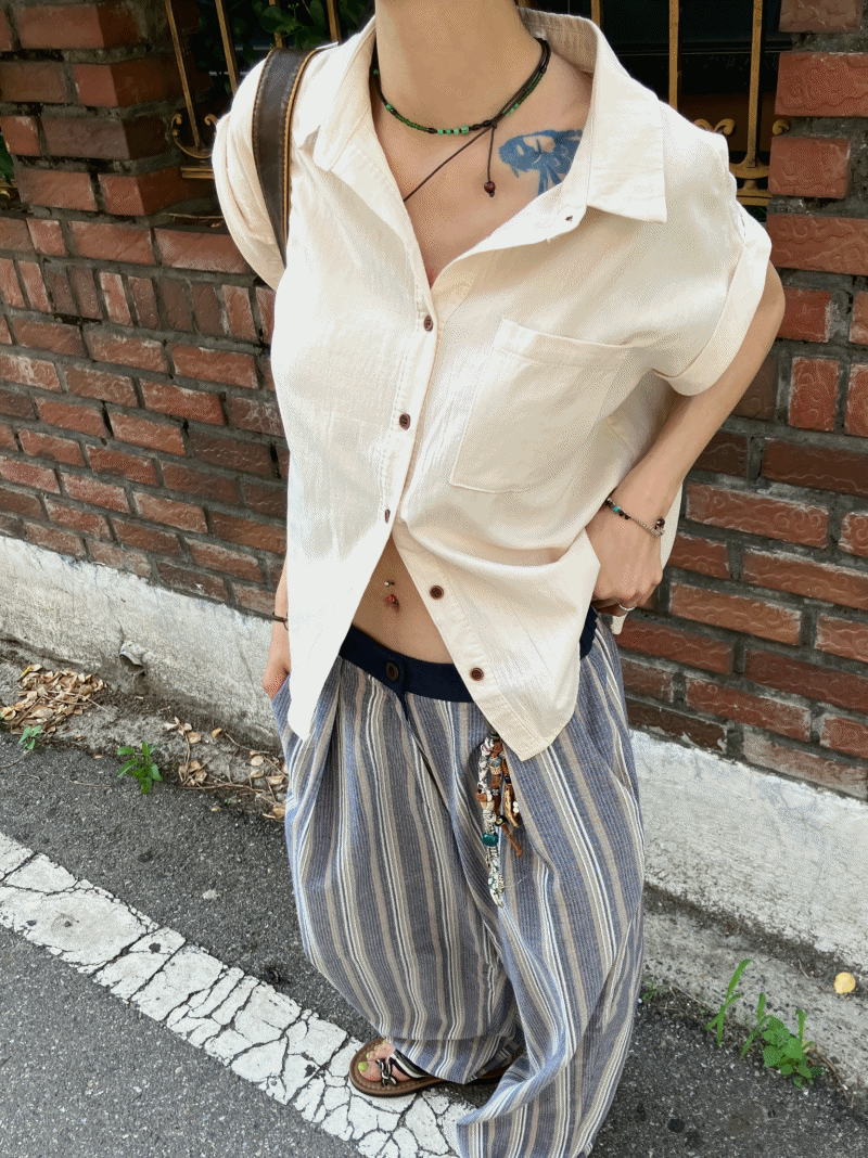 모래하우스 퓨어 롤업 셔츠