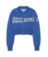 JAQUARD KNIT ZIP UP BLUE