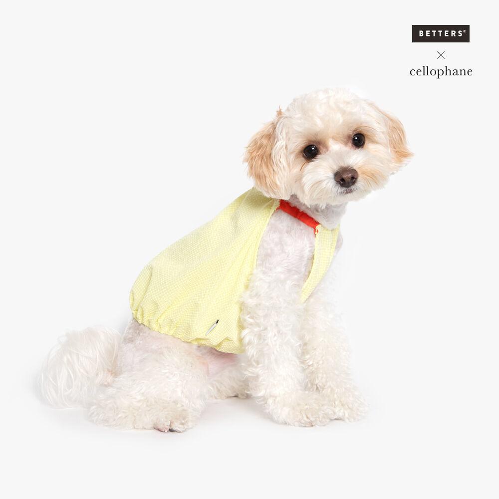 베럴즈x셀로판 체크 벌룬 탑 (옐로우)