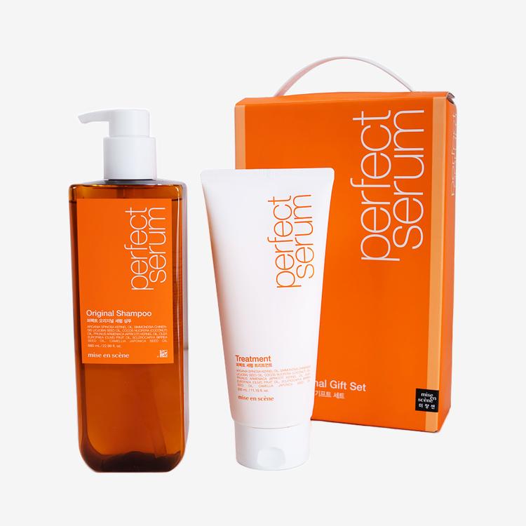 [기획세트] 미장센 퍼펙트 오리지널세럼 샴푸세트 (샴푸680ml + 트리트먼트 330ml)