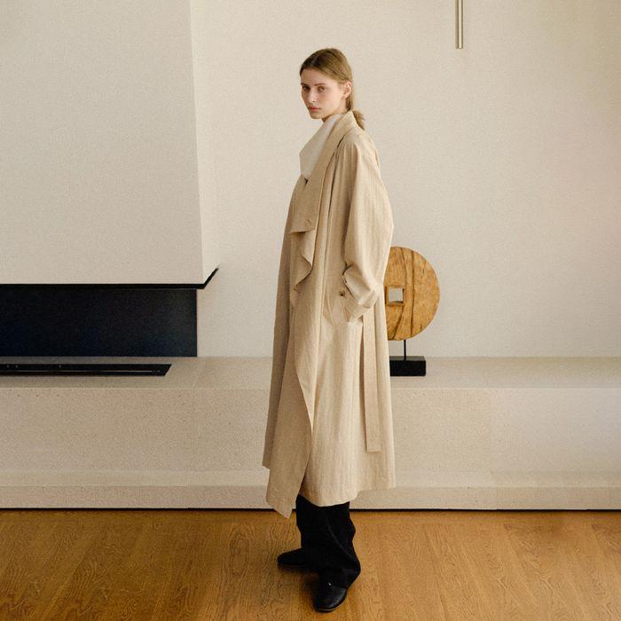 Bertram Draped Coat Desert