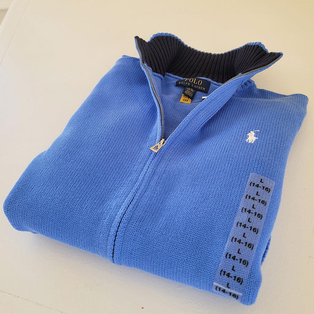 폴로 보이즈 풀 집업 가디건 Boys Cotton Full-Zip Sweater