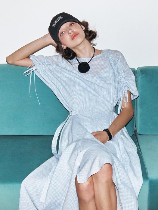 [단독]23 Summer_ Blue Check String Dress