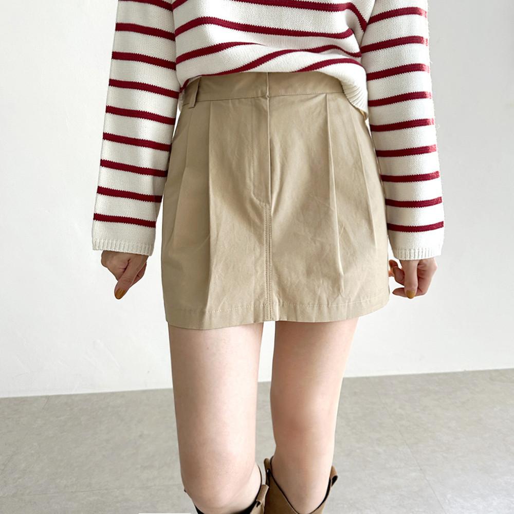 가을 미니 투턱 스커트